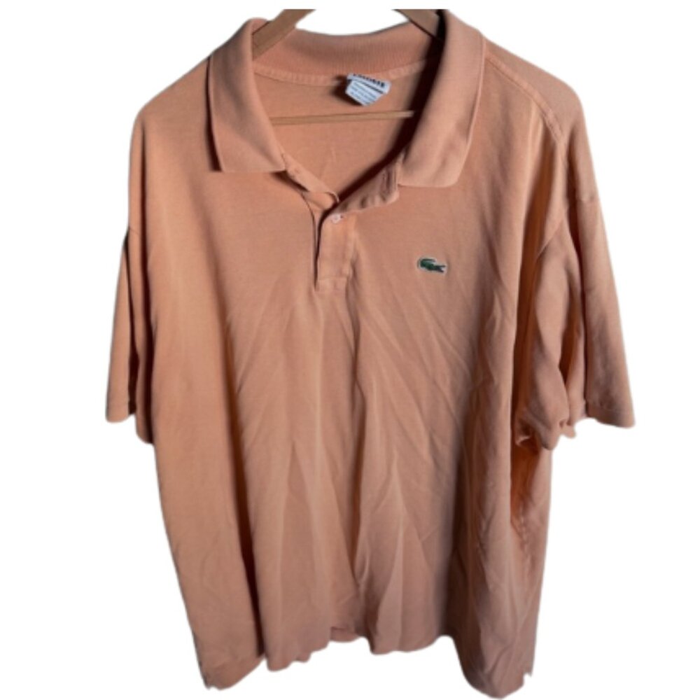 Lacoste Men's Light Orange/Peach Polo Shirt Mens Size 9 (4XL)